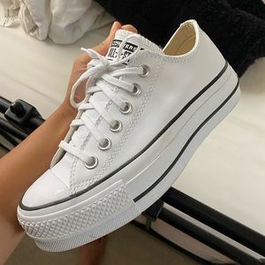 Leather platform white Convers